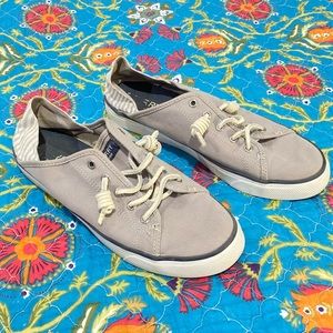 Gray Sperrys slip ons shoes size women 9.5